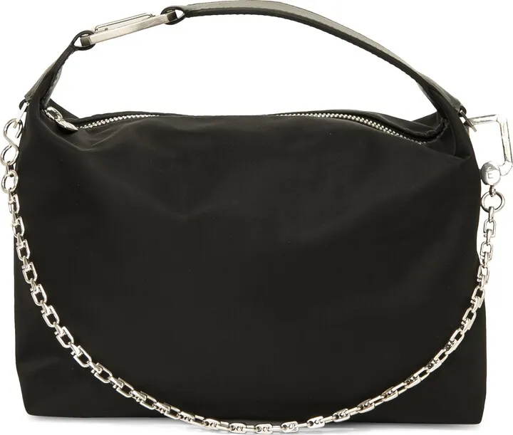 Moonbag Nylon Handbag with Sterling Silver Chain