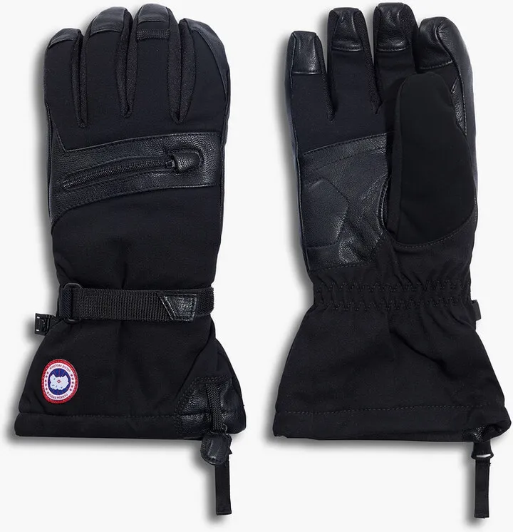 Northern Utility leather-trimmed shell down gloves