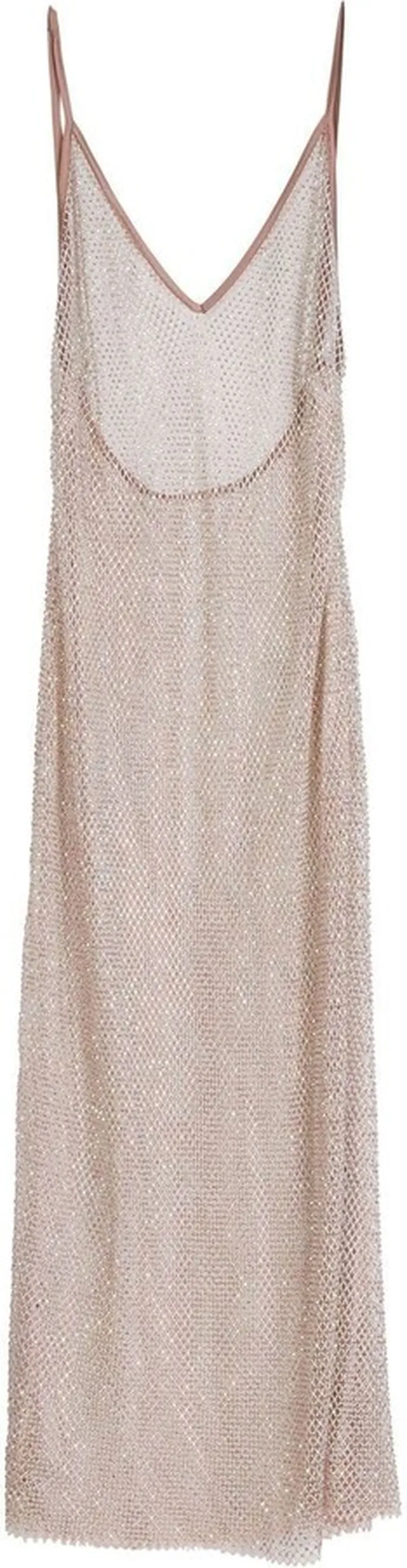 Crystal-Embellished Fishnet Dress