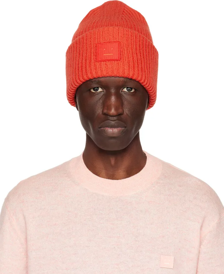 Acne Studios Red Patch Beanie