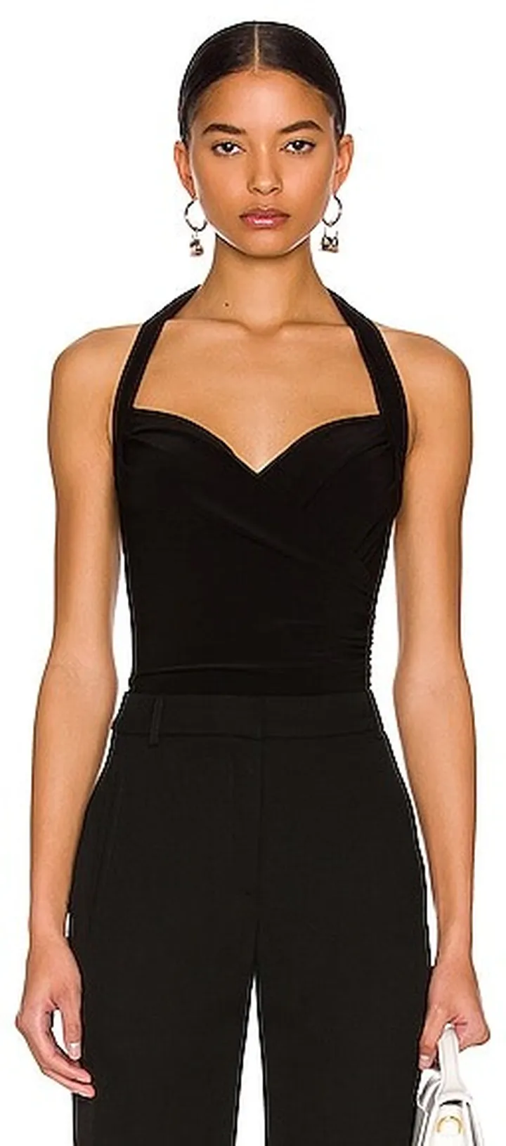 Norma Kamali Cayla Bodysuit in Black