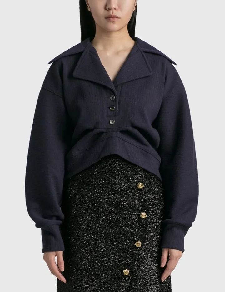 Double Knit Jersey-Blend Polo Sweatshirts