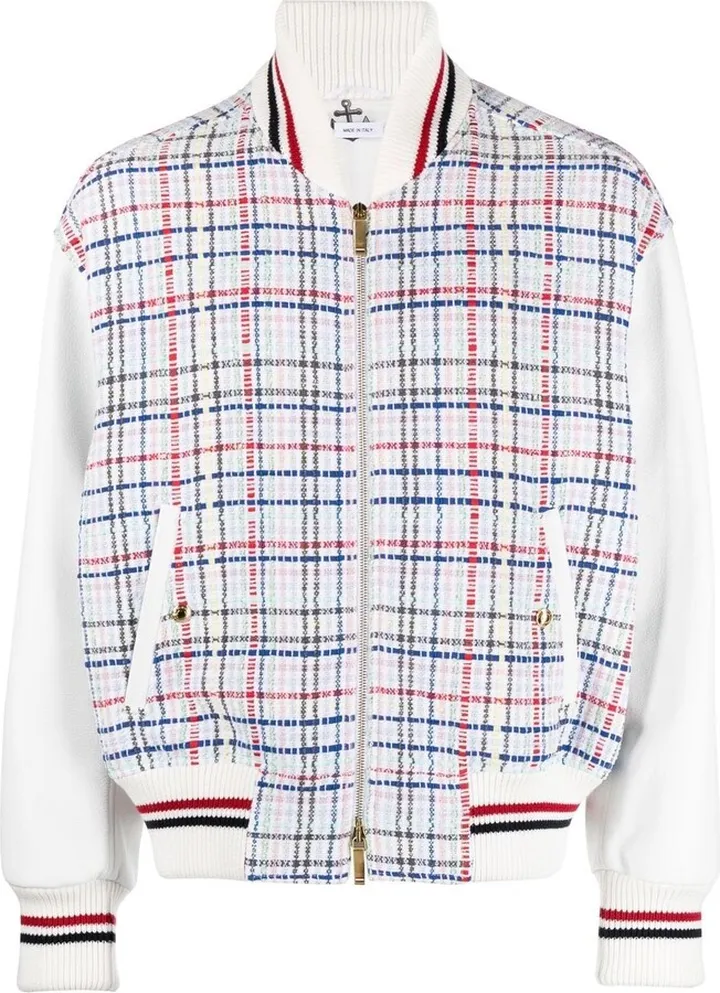Gingham-Check Bomber Jacket