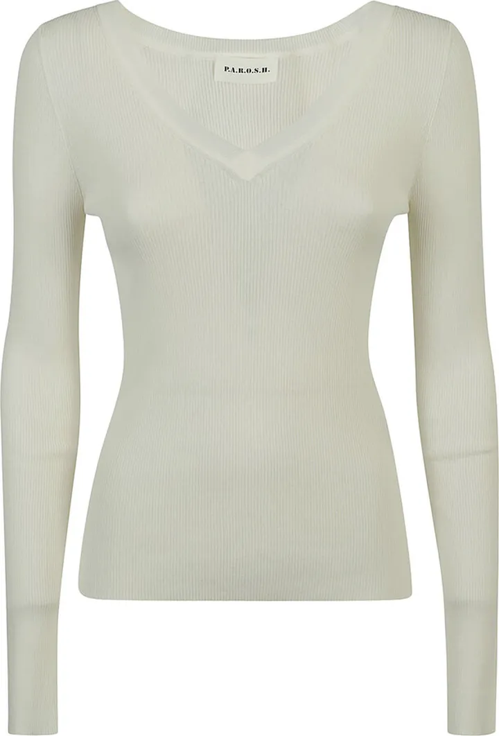 Ribbed V-neck Jumper