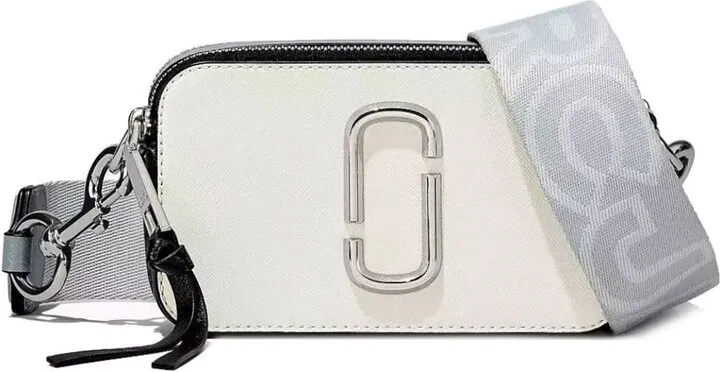 Marc Jacobs The Snapshot White Grey Crossbody Bag