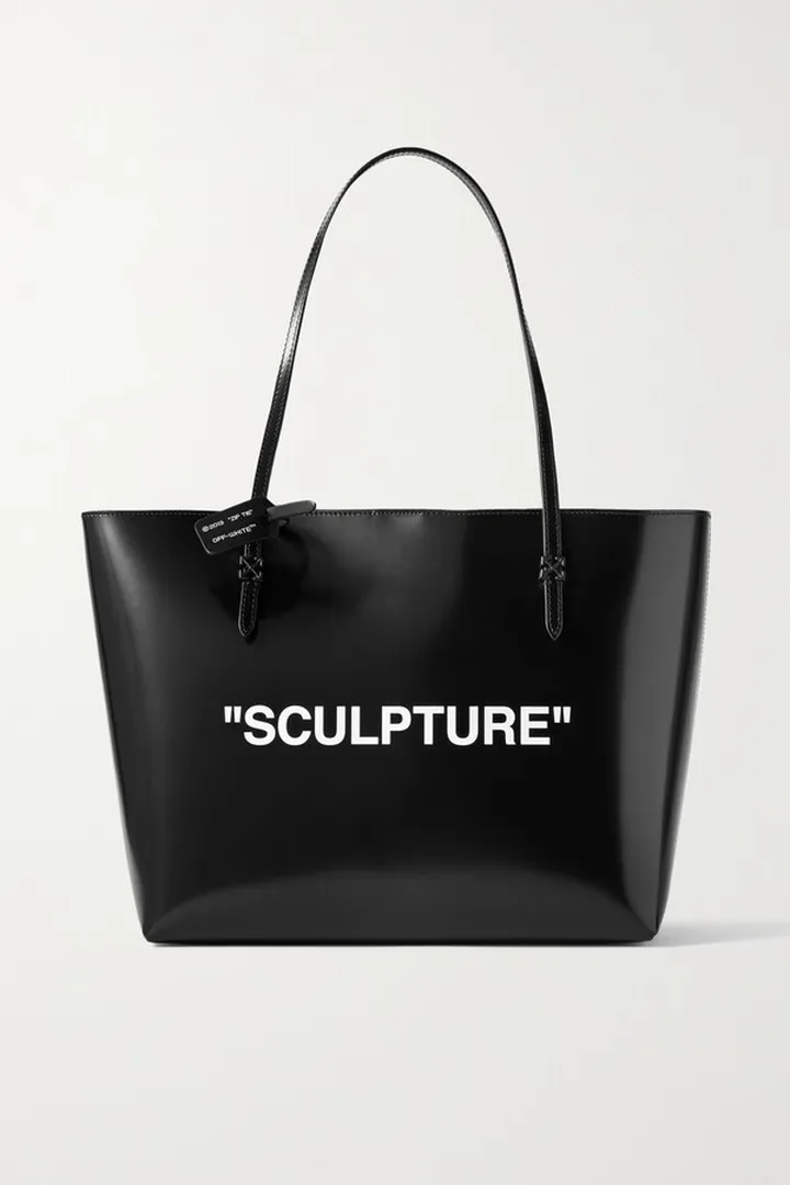 Off-White - Day Off Printed Glossed-leather Tote - Black