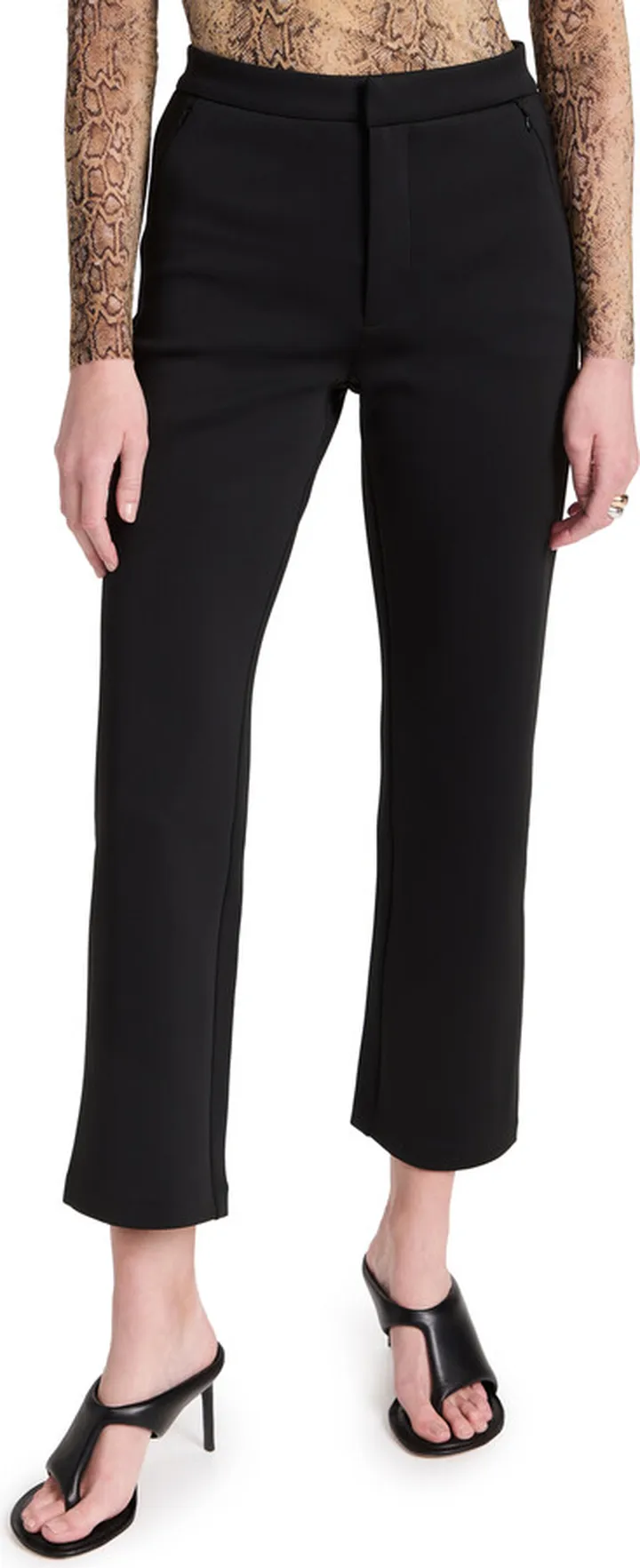 Good American Shiny Scuba Cropped Trousers