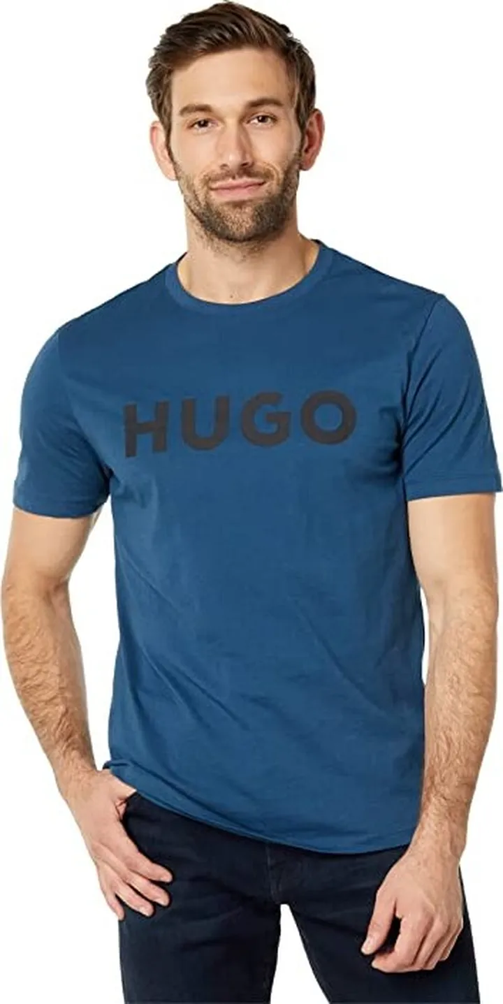 BOSS Dulivo Big Logo Jersey T-Shirt (Dark Blue) Men's Clothing