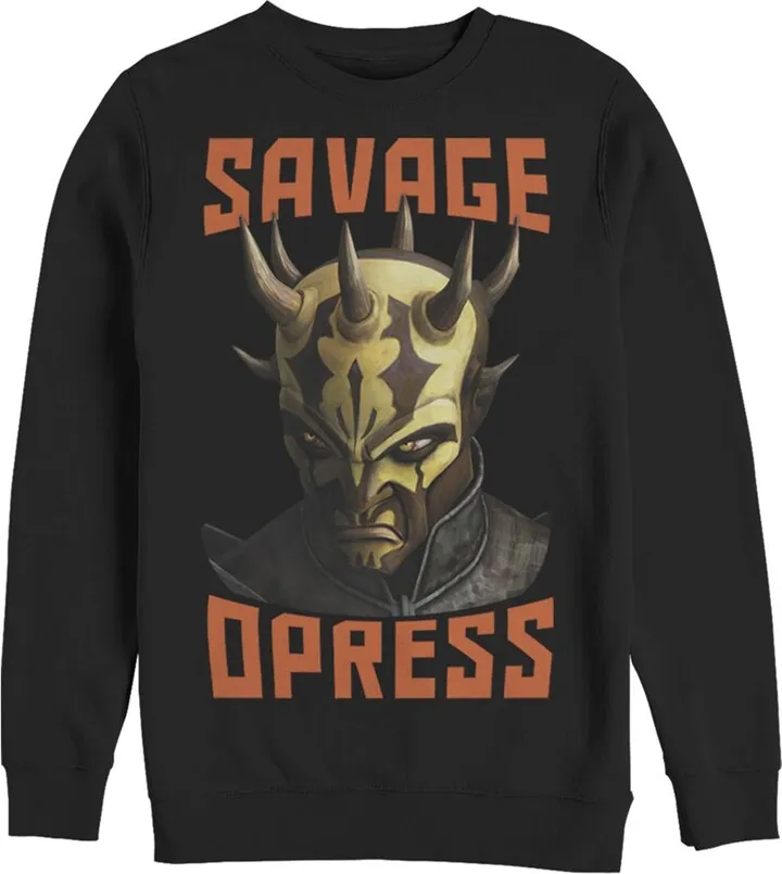 Men's Star Wars: The Clone Wars Savage Opress Big Face Sweatshirt - Black - 3X Large