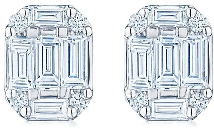 18kt white gold diamond Starburst stud earrings