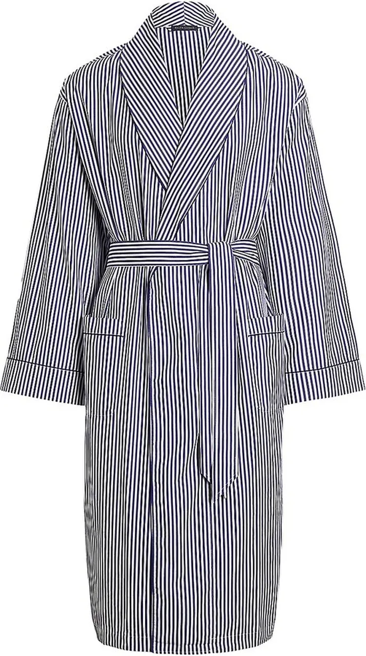 Striped Cotton Oxford Robe