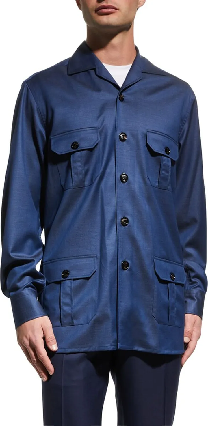 Men's 4-Pocket Silk Sport Shirt