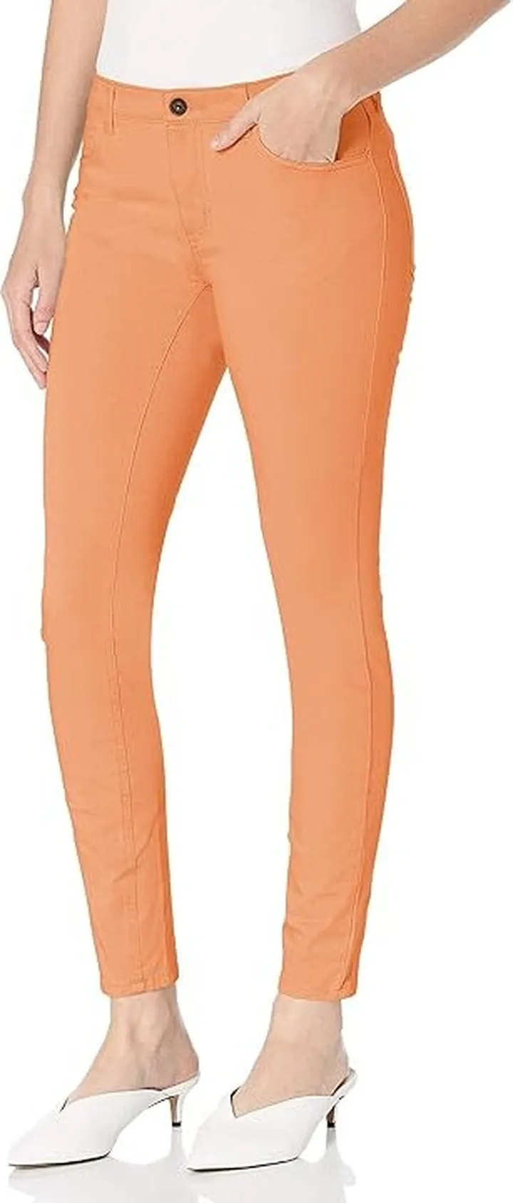 Dickies Women's Perfect Shape Twill Skinny 4 Pocket Pant (Rinsed Peach Fuzz) Women's Clothing