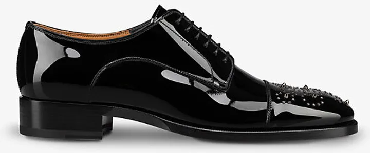 Womens Black Maltese Stud-embellished Patent-leather Oxford Shoes