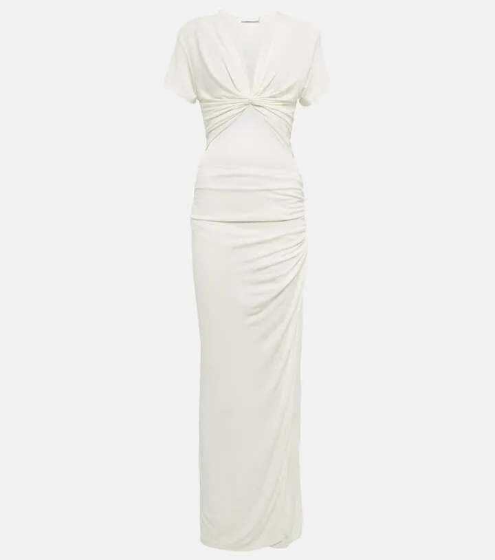 Draped cutout maxi dress