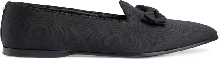 Bow Pointed Leather Loafers