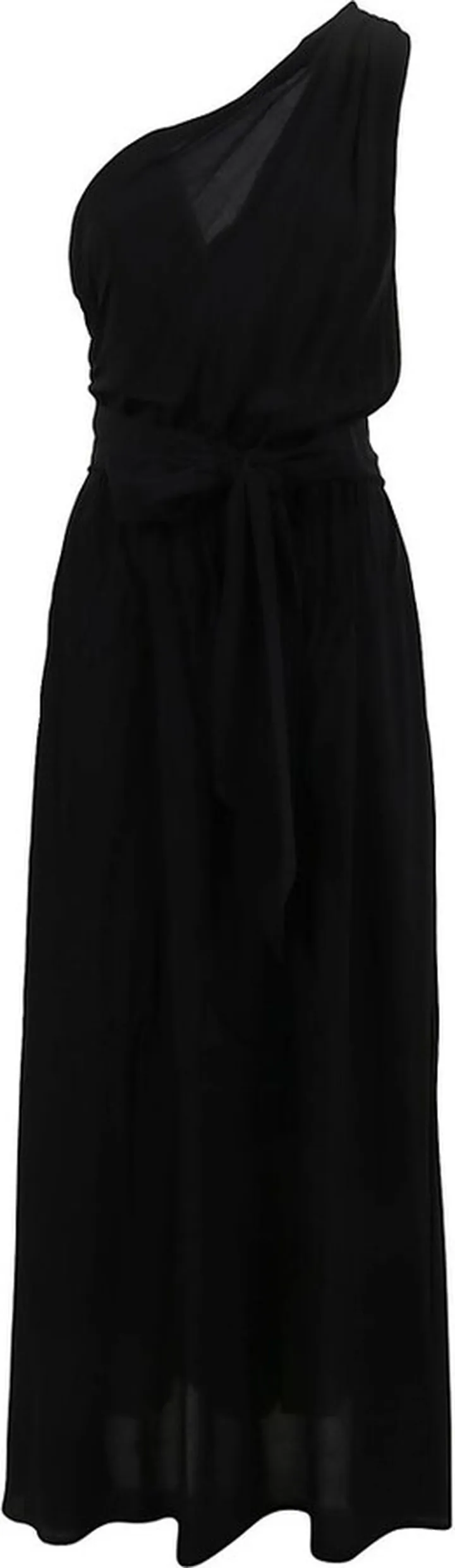 Pinko One-Shoulder Tied-Waist Draped Gown