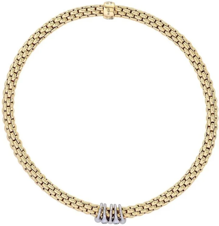 18kt yellow and white gold Flexible white diamond bracelet