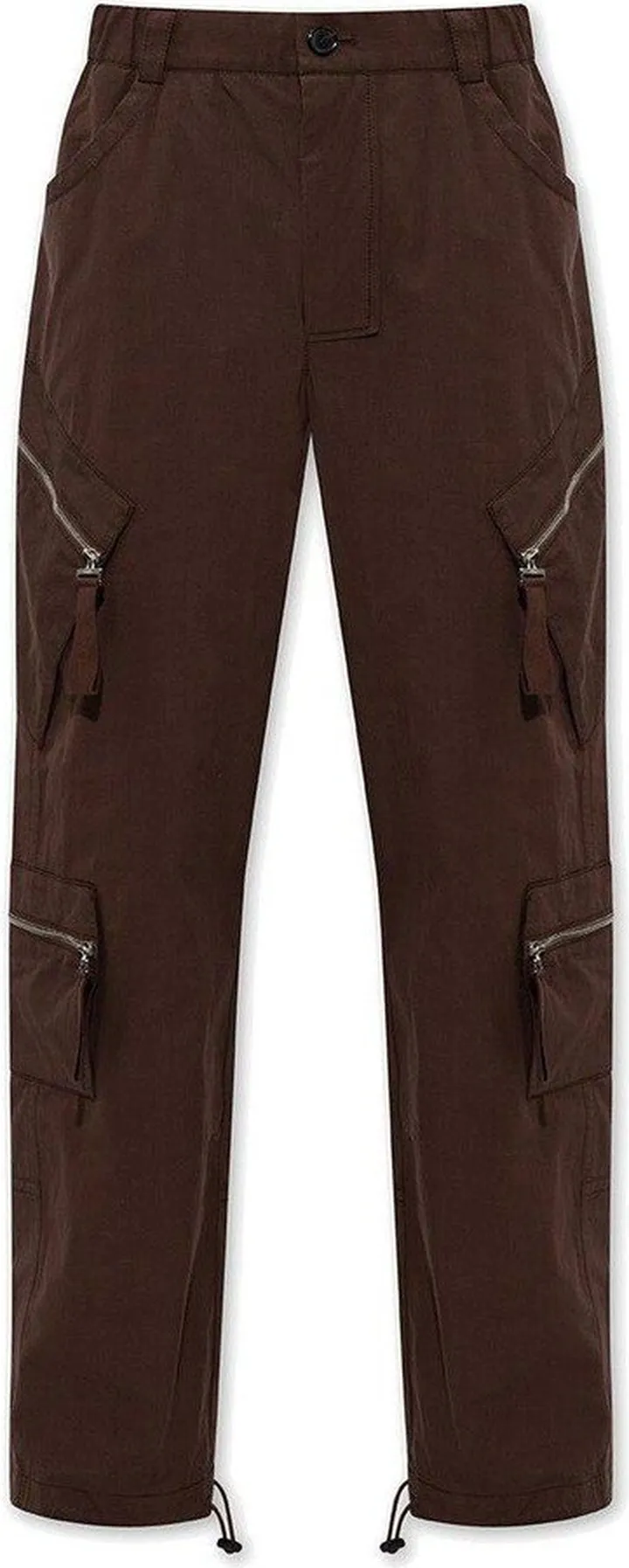 Multiple-pocket Detail Straight Leg Trousers