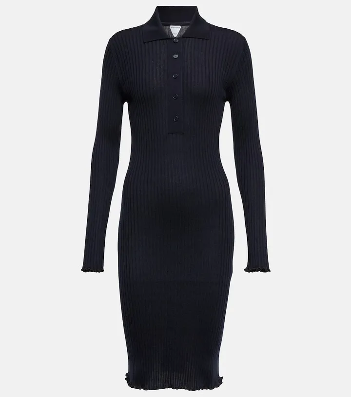Rib-knit cashmere and silk minidress