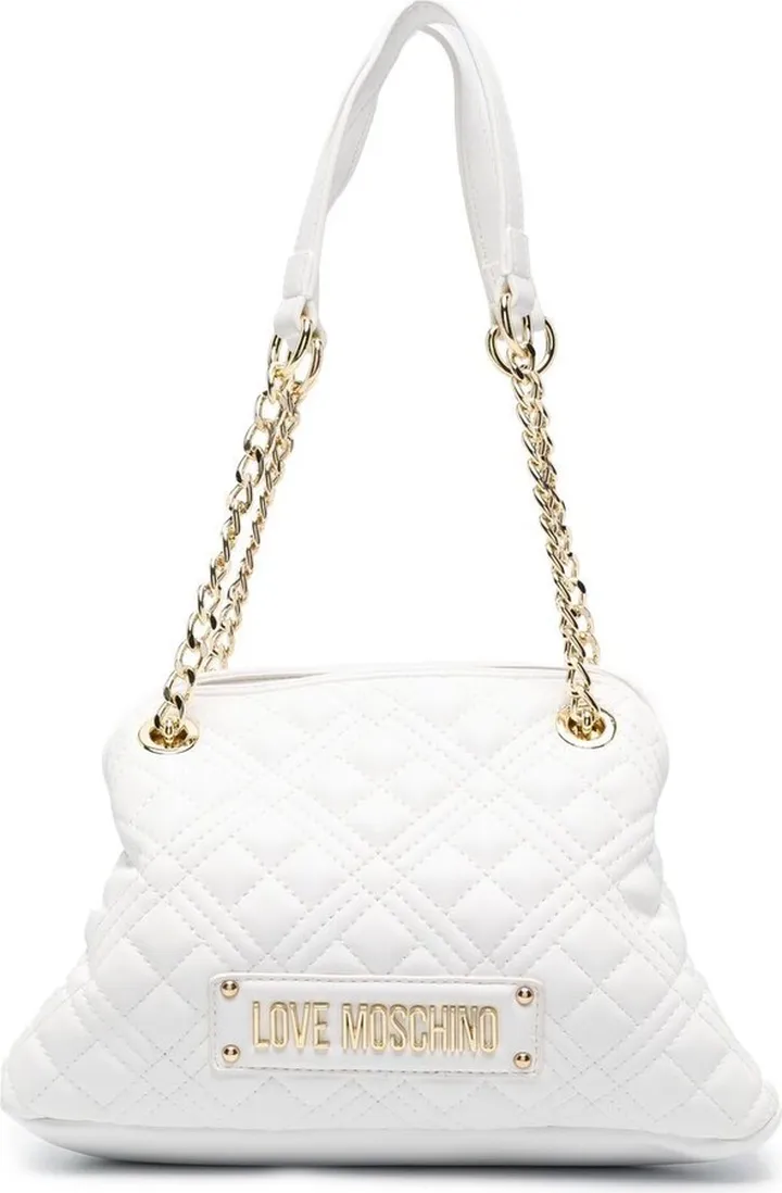 Quilted Logo Plaque Shoulder Bag