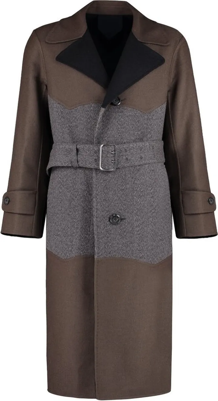 Salvatore Ferragamo Panelled Single Breasted Coat