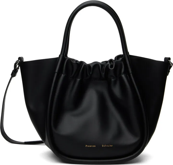 Proenza Schouler Black Small Ruched Crossbody Tote