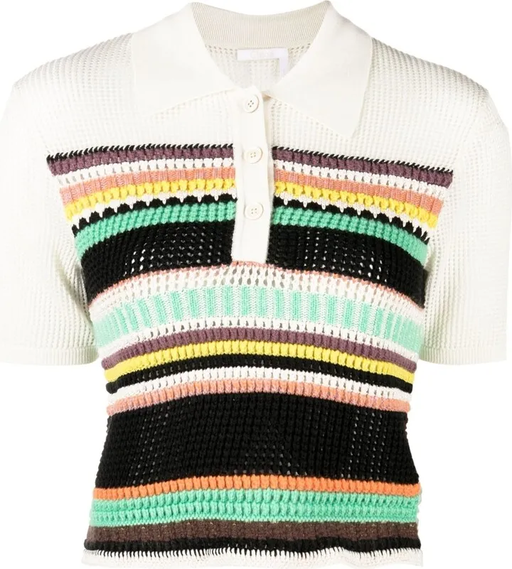 Striped Wool Polo Shirt