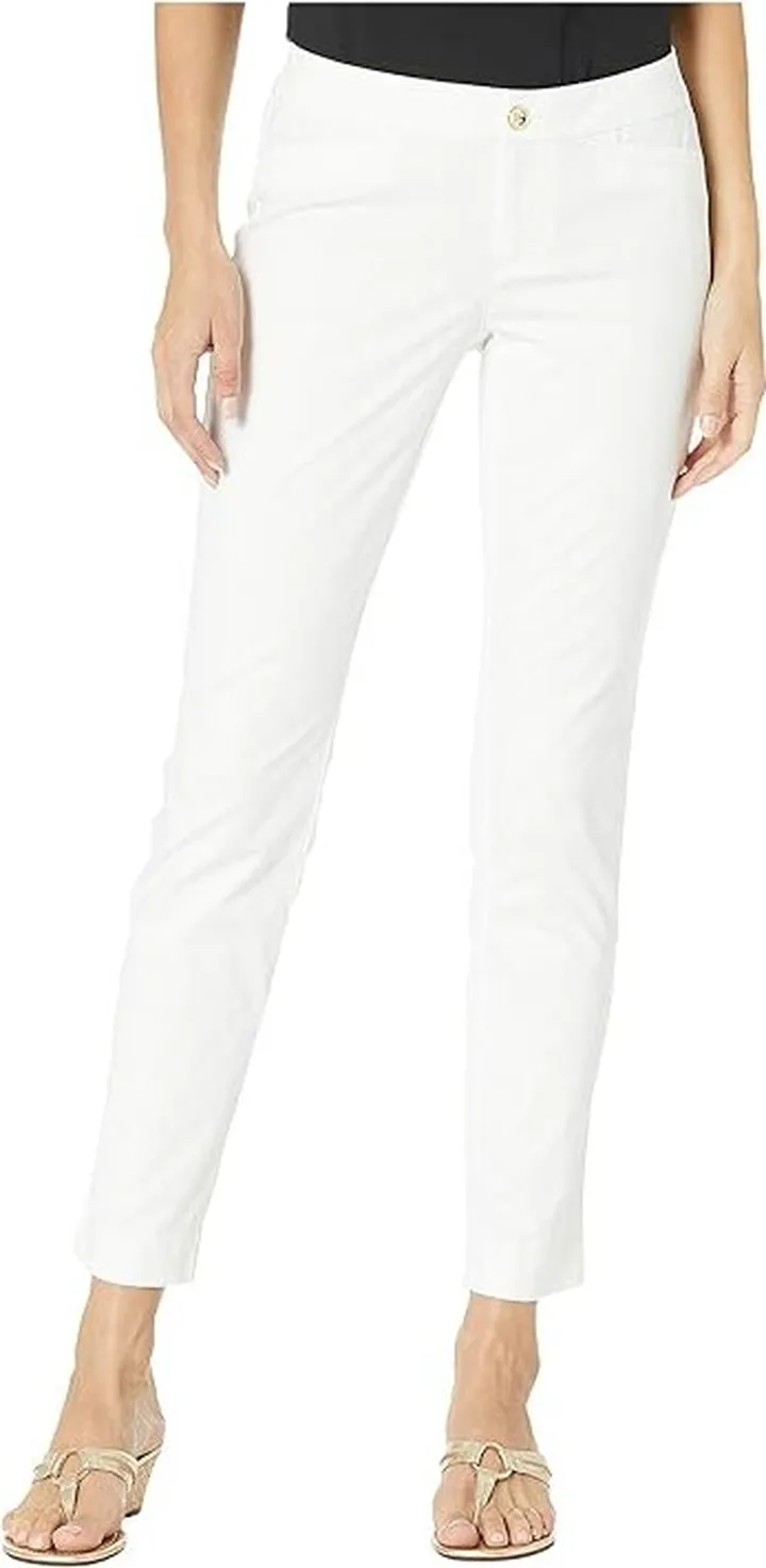 Lilly Pulitzer Kelly Textured Ankle Length Skinny Pants (Resort White) Women's Casual Pants