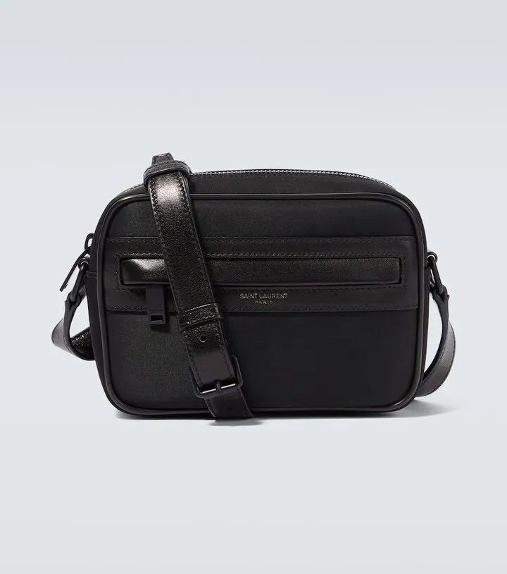 Camp leather-trimmed camera bag