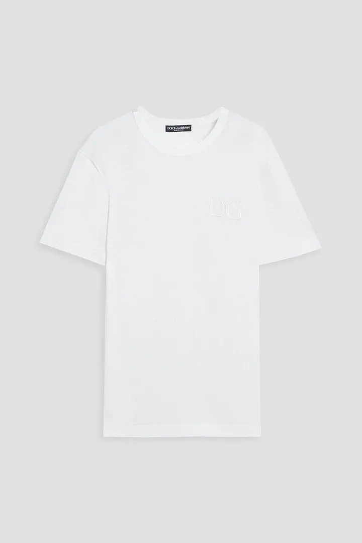 Logo-embroidered cotton-jersey T-shirt
