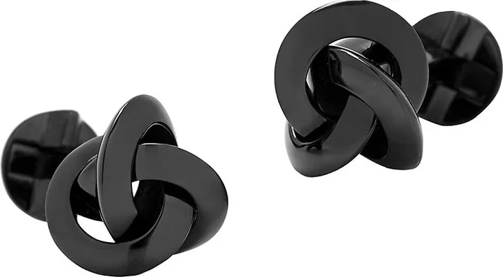 Sterling Silver Black Knot Cufflinks