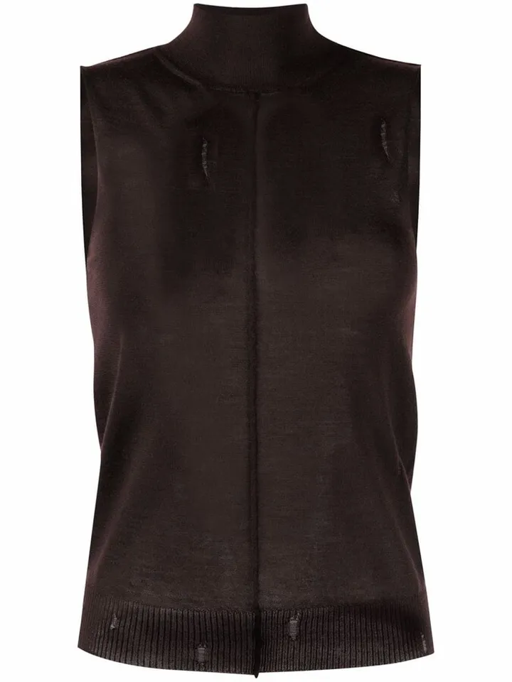 High Neck Cashmere Vest