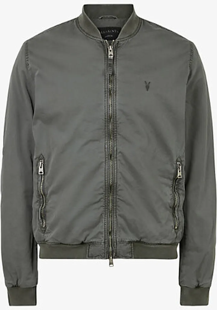 Mens Pipe Grey Lows Logo-embroidered Padded Organic-cotton Bomber Jacket