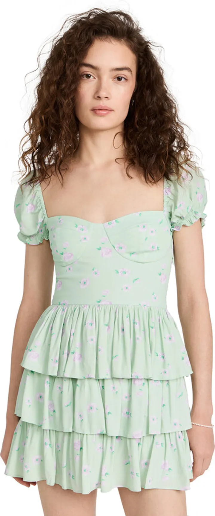 WAYF Viviana Tiered Mini Dress