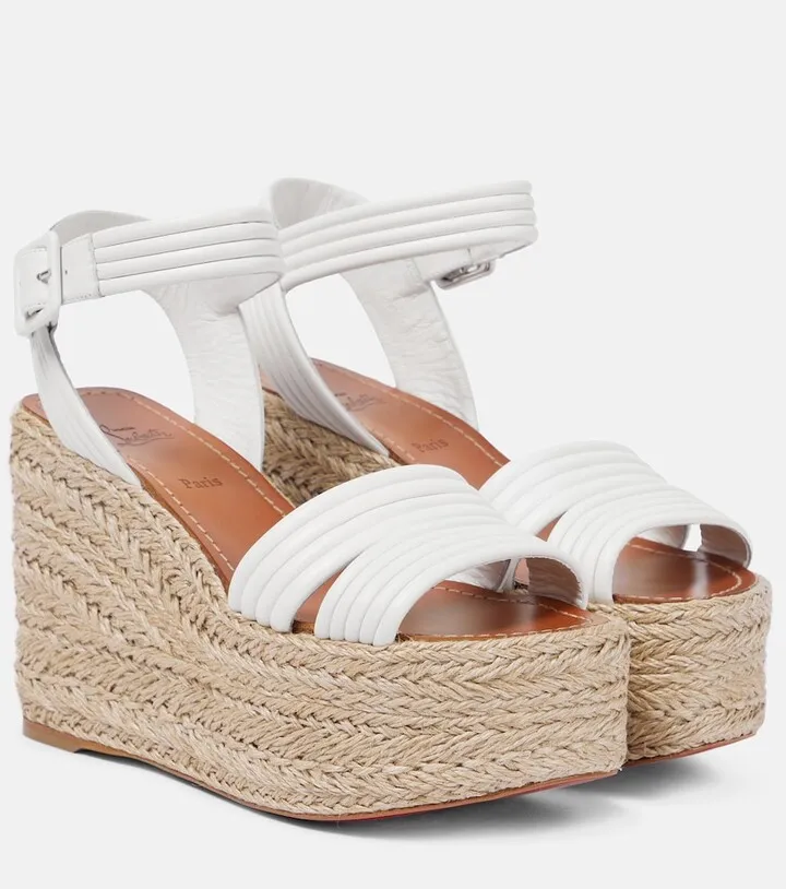 Manola leather espadrille wedges