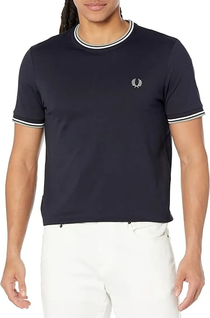 Fred Perry Twin Tipped Ringer T-Shirt (Navy 2) Men's T Shirt