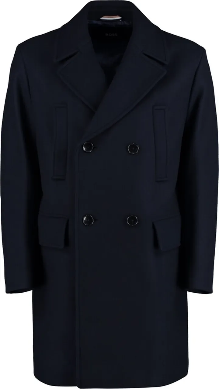 Wool Blend Double-breasted Coat