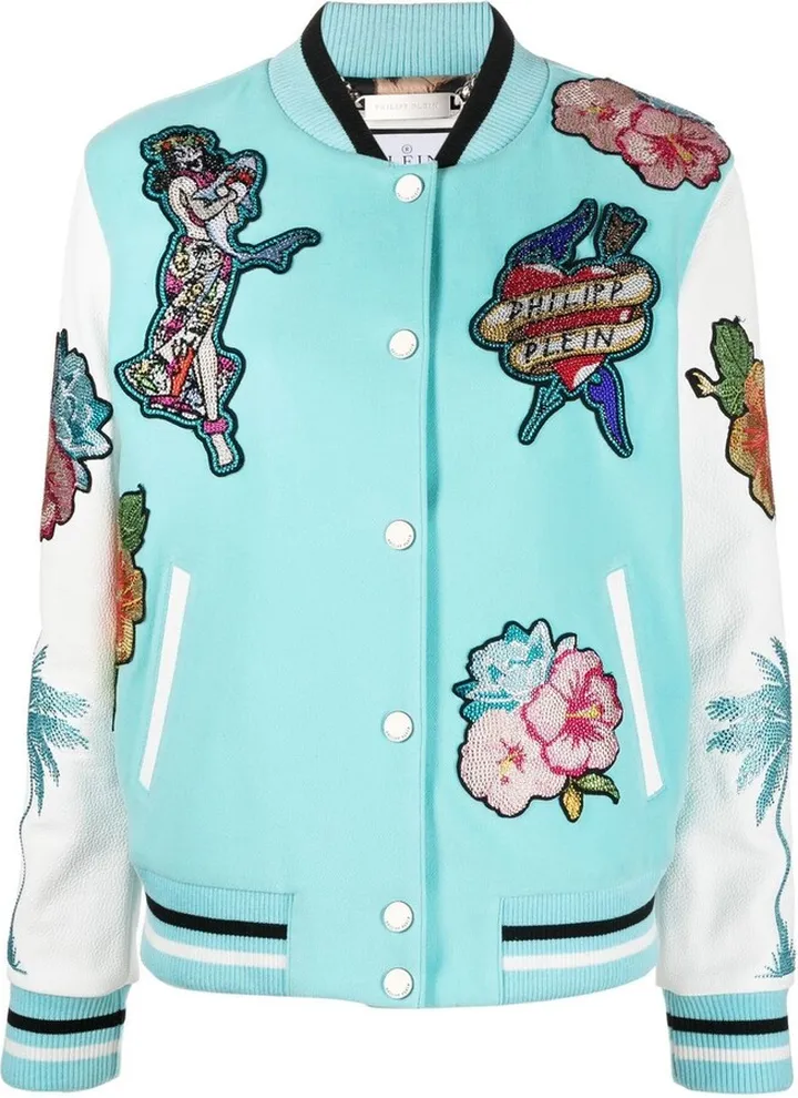 Hawaii-print bomber jacket