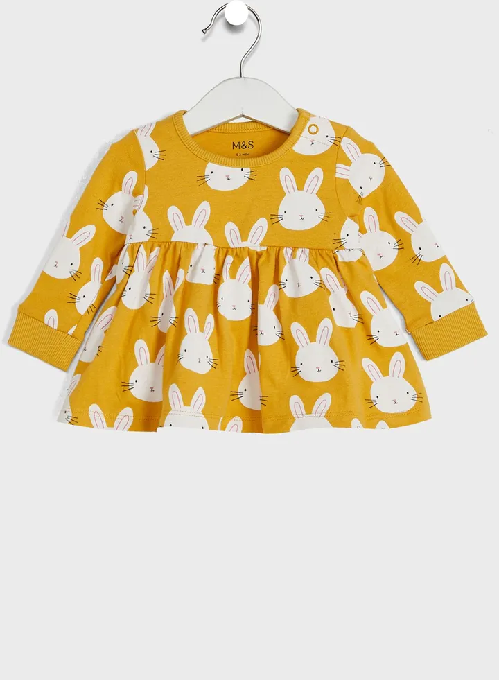 Kids Printed Bunny Dress