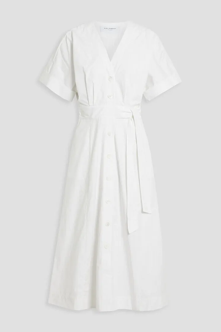 Cayler pleated cotton-poplin midi dress