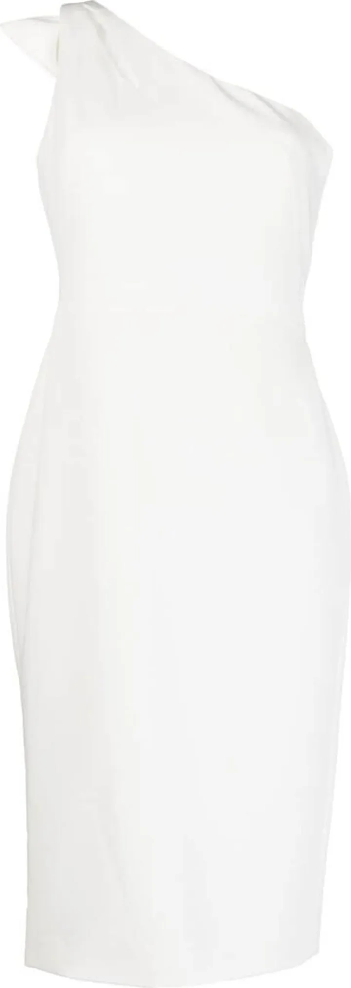 Bow-Detail One-Shoulder Midi Dress