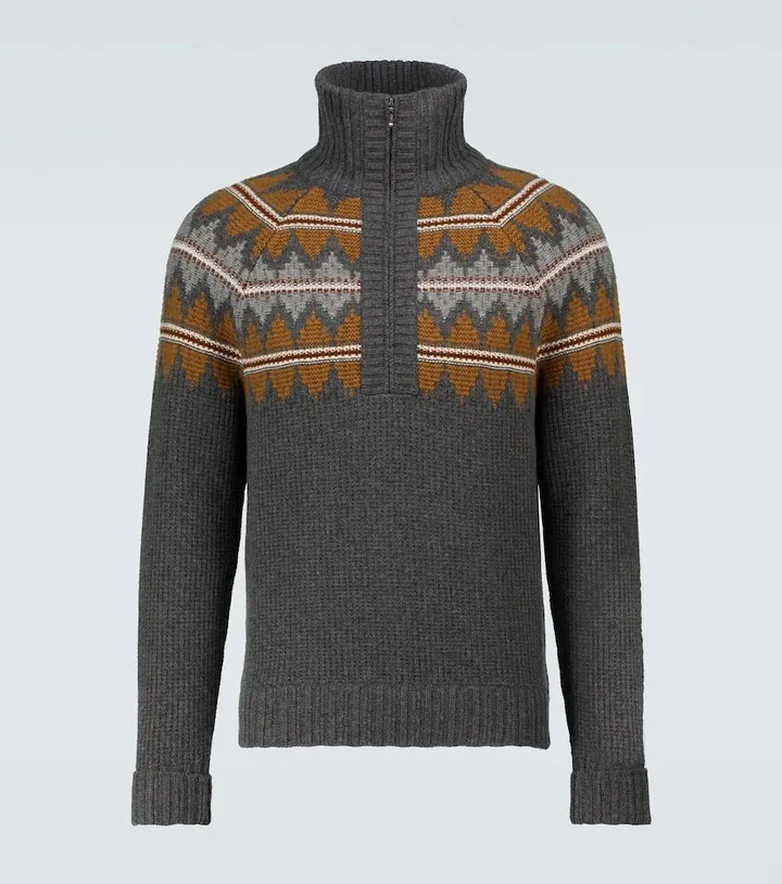 Zipped cashmere sweater