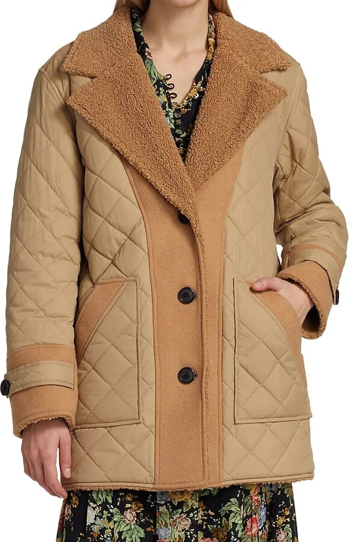 Amelie Faux Shearling Quilted Reversible Jacket