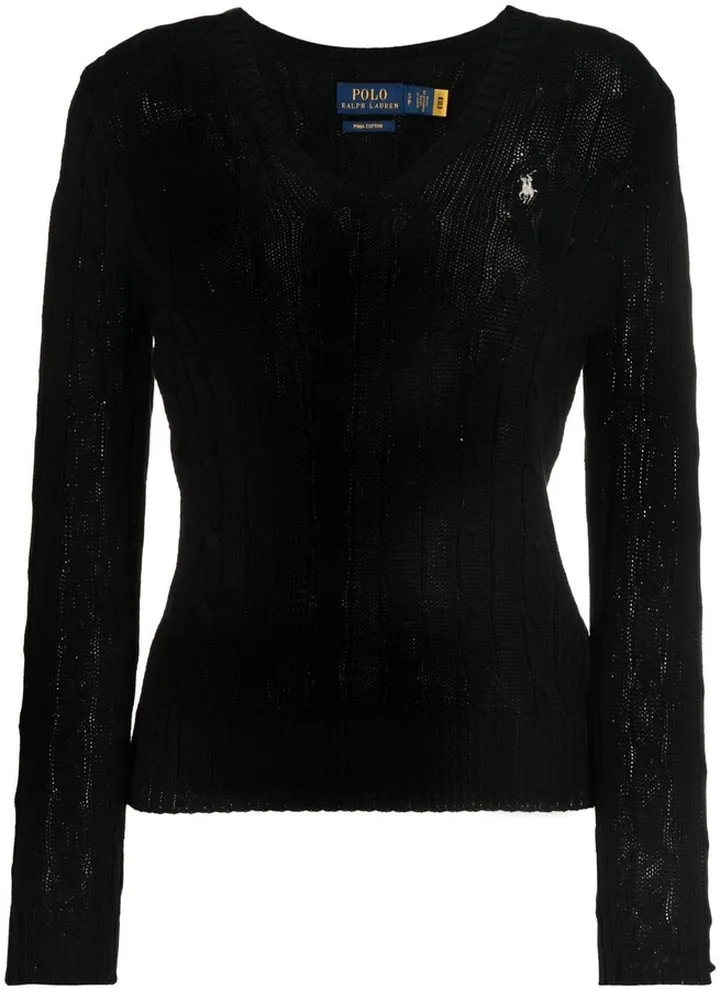 Kimberly cable-knit V-neck jumper