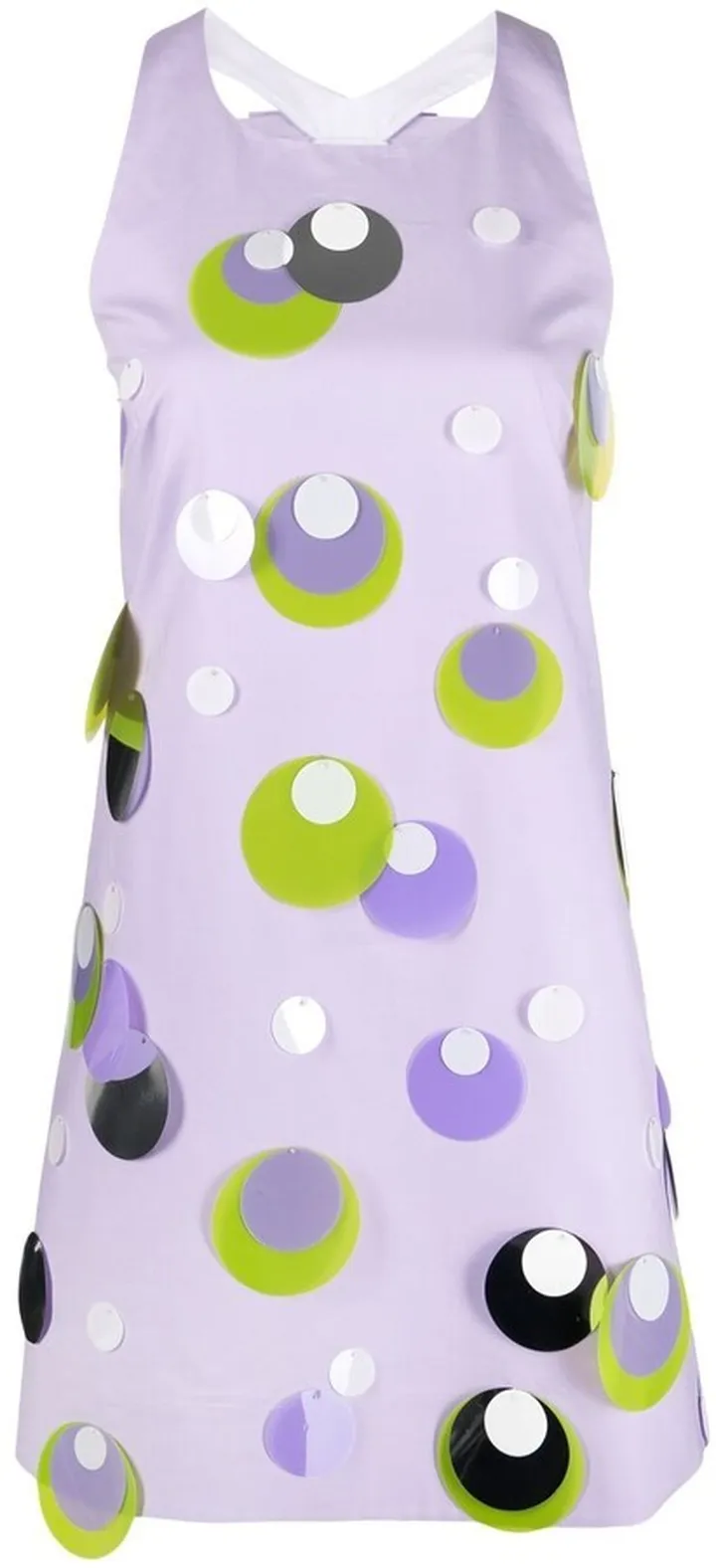 Sequin Disc-Embellished Mini Shift Dress