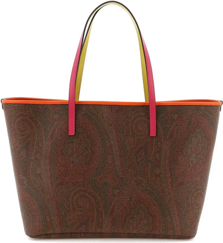 Etro Paisley Mini Shopping Bag With Multicolor Details