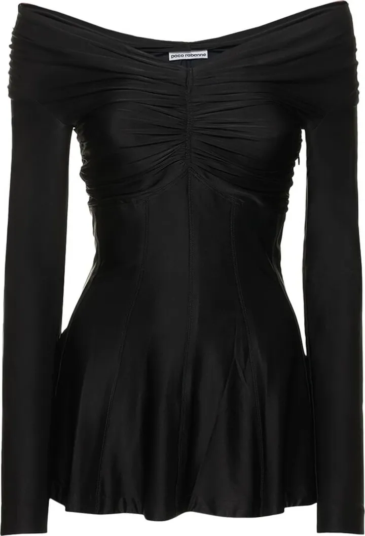 Viscose jersey off-the-shoulder top