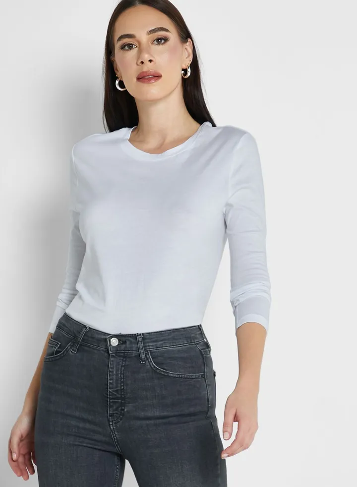 Pure Cotton Everyday Fit Long Sleeve Top