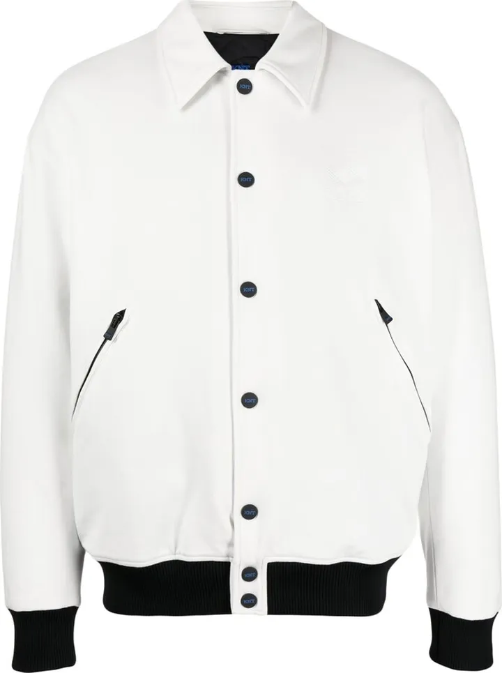 Contrasting-Detail Bomber Jacket